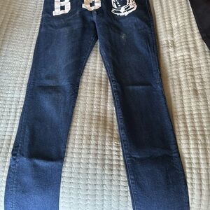 Billionaire Boys Club Dark Blue Skinny Jeans with White Graphics